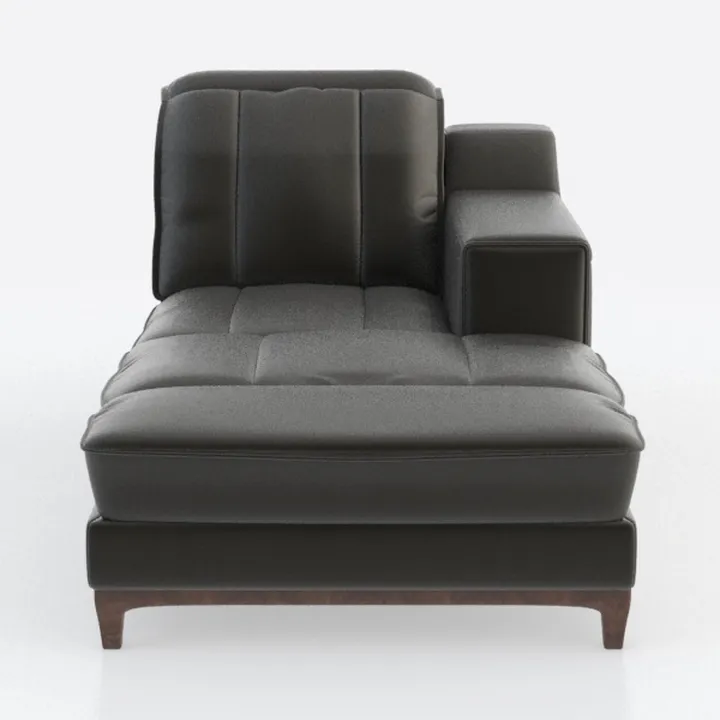 Oversized Black Leather Chair - Luxurious Feather 