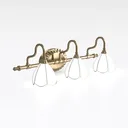Brass Glass Vintage Vanity Wall Lamp 3D Model Right 45 Degree View