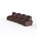 Genuine Leather Manual Recliner Sofa Set, 1 Seat
 Left 45 Degree View