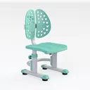 Minimalist Mint Green Plastic Kids School Chair 3D Model Right 45 Degree View