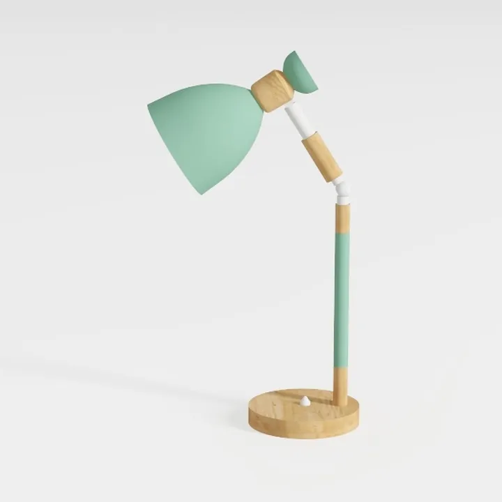 Table Lamp,Wooden Adjustable Tri-Color Desk &