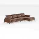 Leather Left Chaise Sectional DK700 Right 45 Degree View