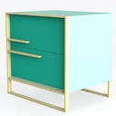 nightstands Bedroom Bedside Cabinet European-Style Left 45 Degree View