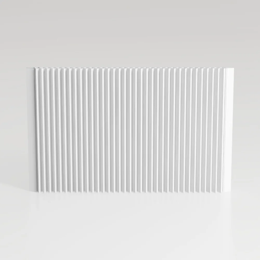 Fluted Storage Cabinet, White Buffet with Storage