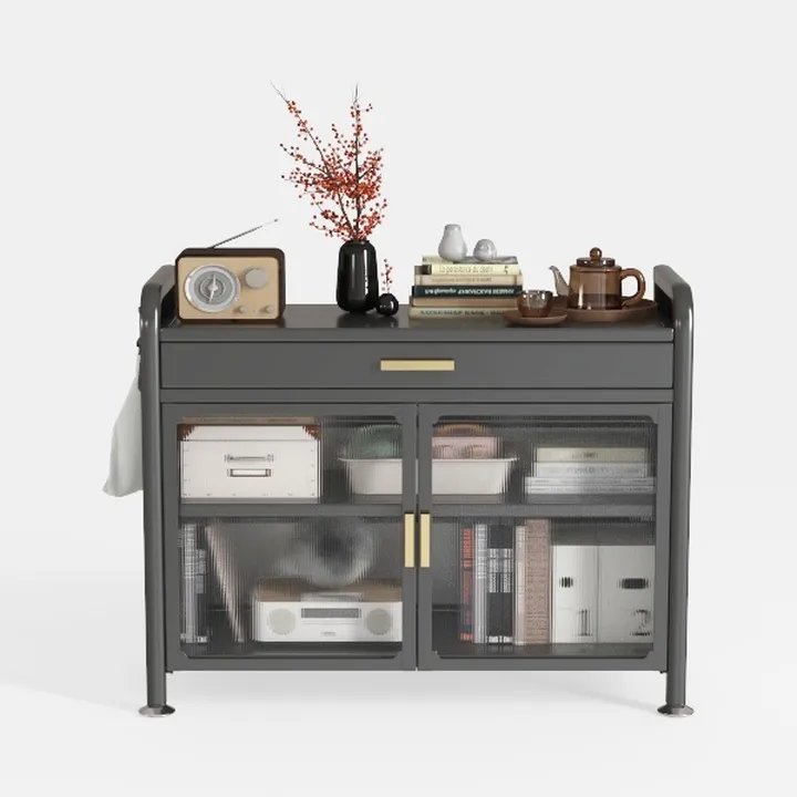 Modern Metal Glass Accent Storage Cabinet 3D Model