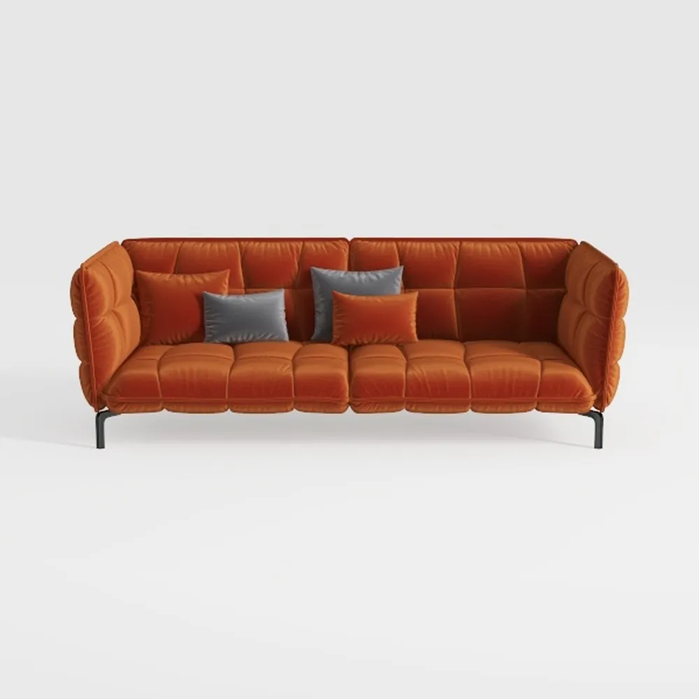 RENDGO Velvet Loveseat Sofa, 64.2'' Mid Modern Sma