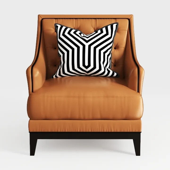 Accent Barrel Chair, Upholstered Faux Leather Club