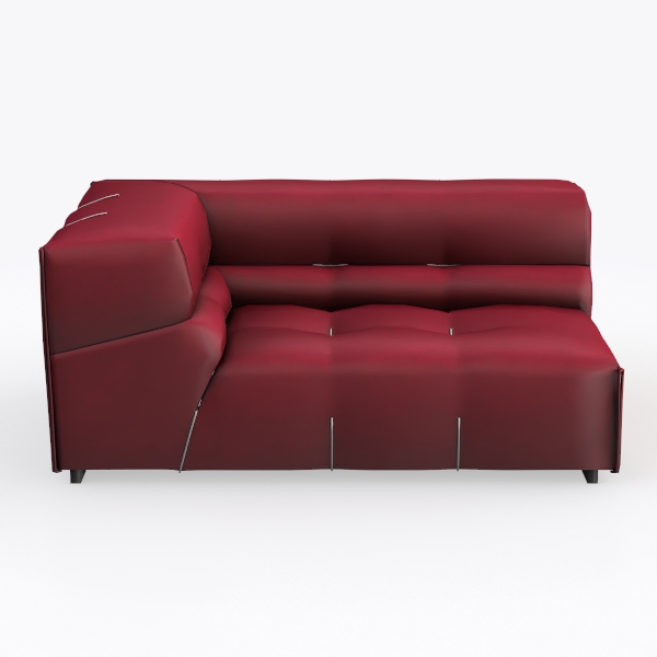Glory Furniture Pompano Velvet Sofa Chaise in Burg