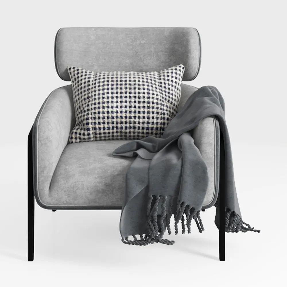 Corduroy Barrel Armchair,Mid-Century Modern Accent