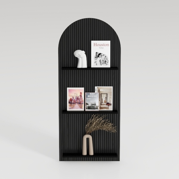 61&quot; Tall Arched Cabinets,Bookcase with storage,Mid