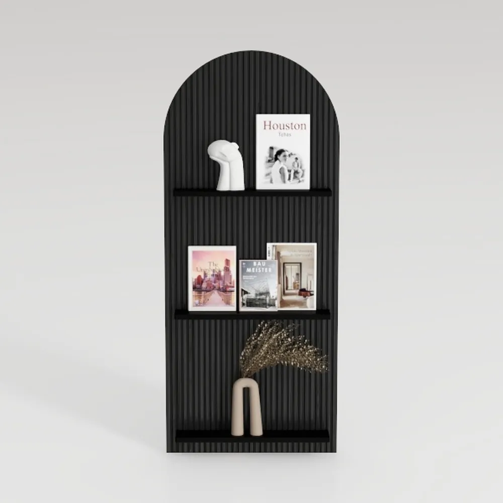 61" Tall Arched Cabinets,Bookcase with storage,Mid