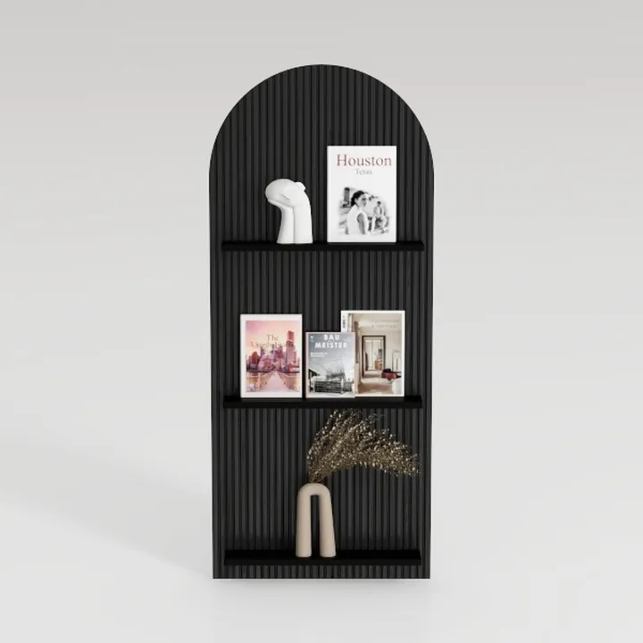 61" Tall Arched Cabinets,Bookcase with storage,Mid