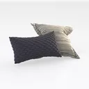 Fabric Textured Decorative Throw Pillows 3D Model Right 45 Degree View