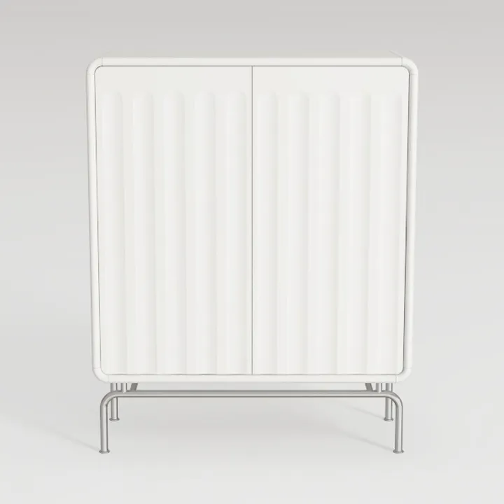 Fluted Cabinet with Storage, Buffet Cabinet