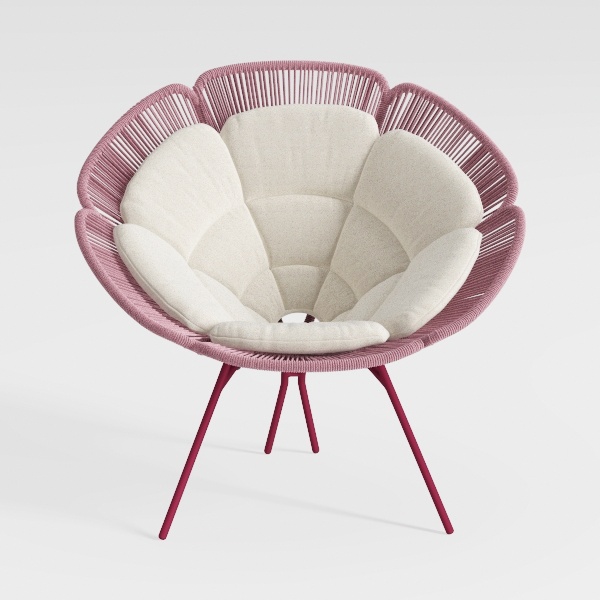 Tiita Comfy Folded Chair, Soft Faux Fur Oversized