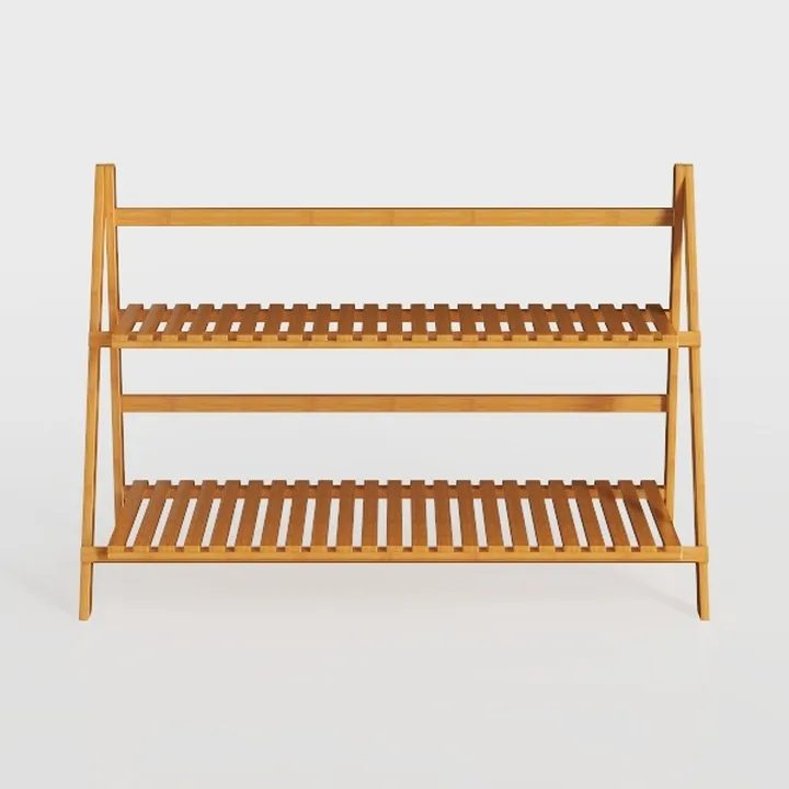 Smiry Shoe Rack, 3 Tier Long Bamboo Shoe Organizer