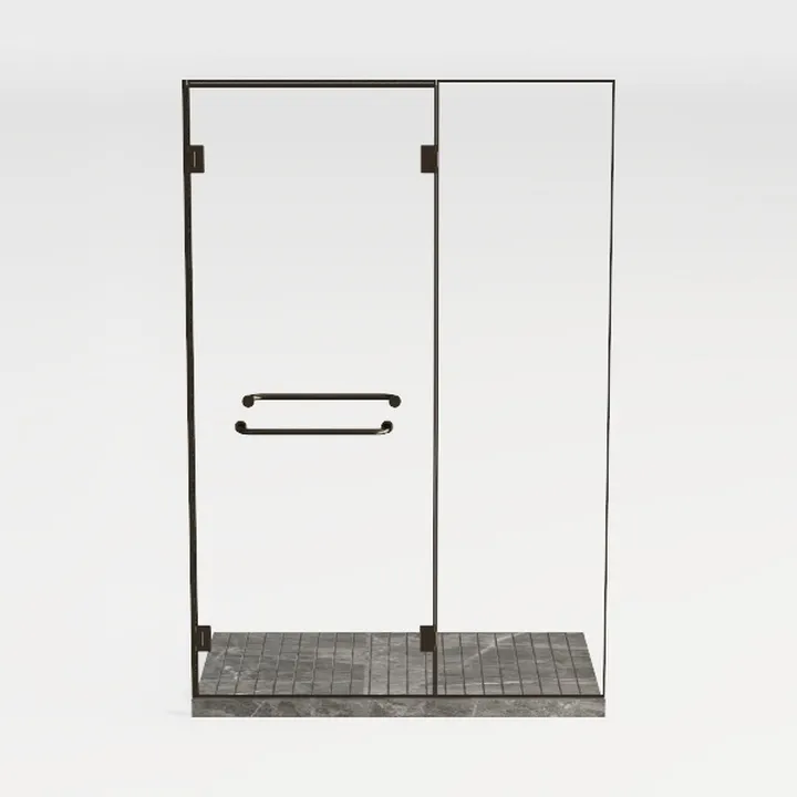 Frameless Sliding Shower Door - Matte Black