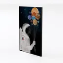 Space Astronaut Planet Balloon Wall Art Decor 3D Model Left 45 Degree View