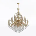 Luxury Gold Crystal Chandelier 3D Model Left 45 Degree View