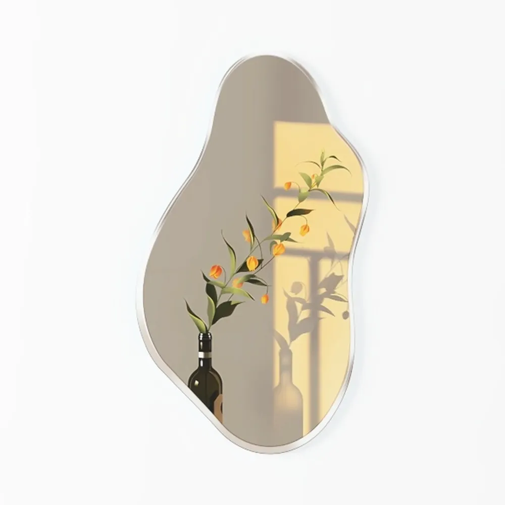 Acrylic Irregular Mirror for Home Decoration DIY Office Makeup Desktop Ornament Decoration Standing Mirror