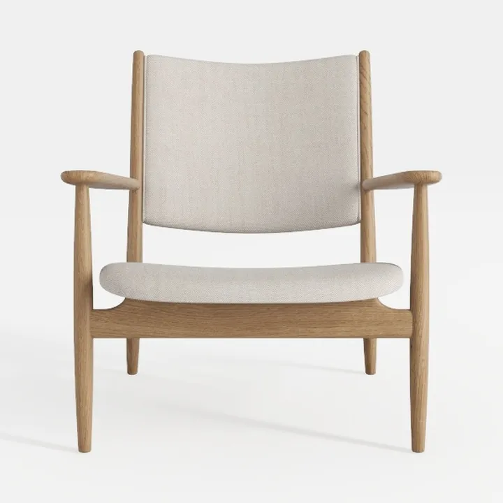Set of 2 Linen Upholstered Dining Chairs with Wood