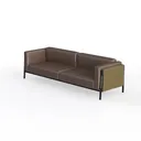 COLAMY 95" Oversized PU Leather Sofa for Living Ro Left 45 Degree View