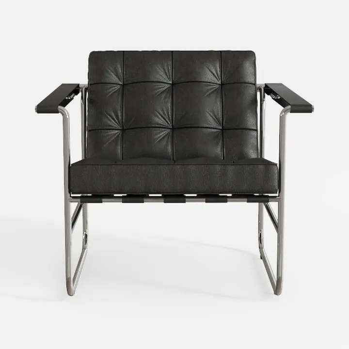 PU Leather Soft Cozy Desk Chair with Wheels and Ar