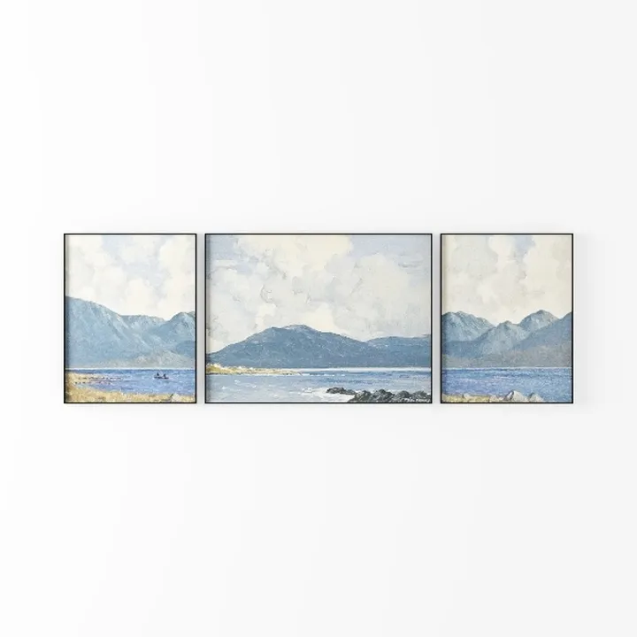 Wall Decor for Bedroom 3 Panel Sunrise Misty