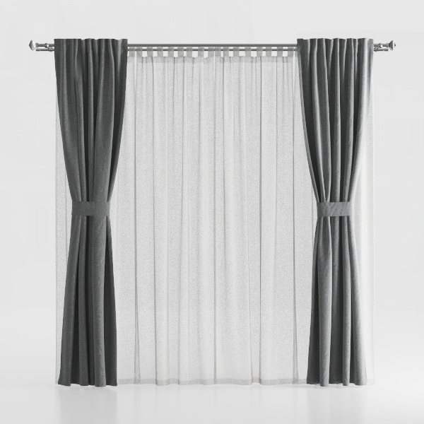 Light Grey Linen Blackout Curtains 84 Inch Length