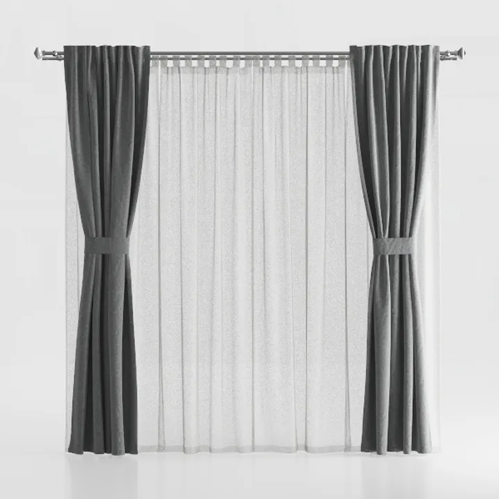 Light Grey Linen Blackout Curtains 84 Inch Length 