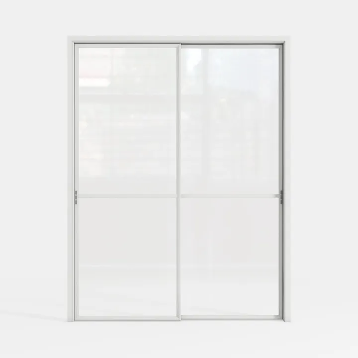 Brisa White Retractable Screen Door 78" Double
