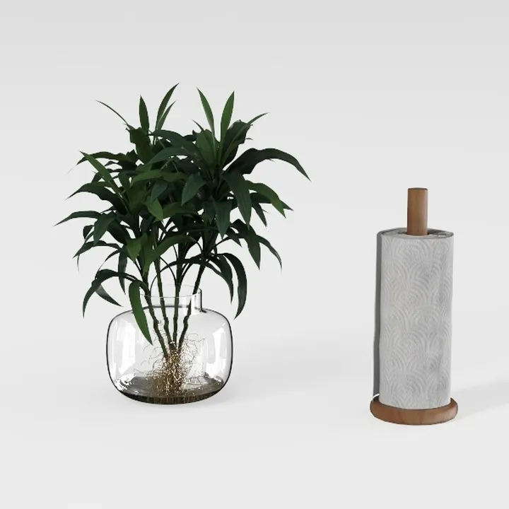 GeLive Short Round White Ceramic Vase Table