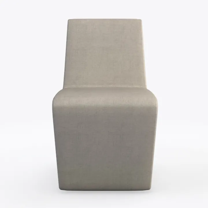 Minimalist Linen Upholstered Dining Chair 3D Model