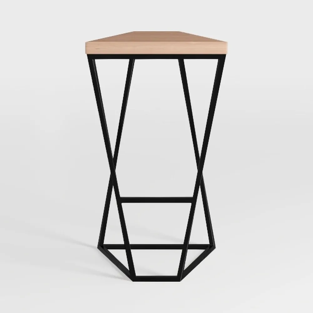 Modern 15.55 in. Black Triangle Wood End Table wit
