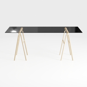 Rani 30 in. Rectangular Black Metal Writing Desk w