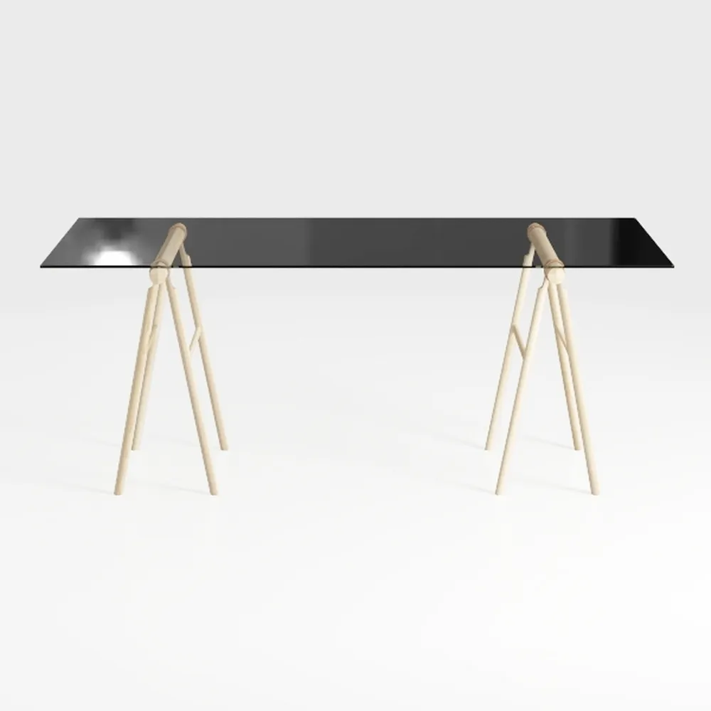 Rani 30 in. Rectangular Black Metal Writing Desk w