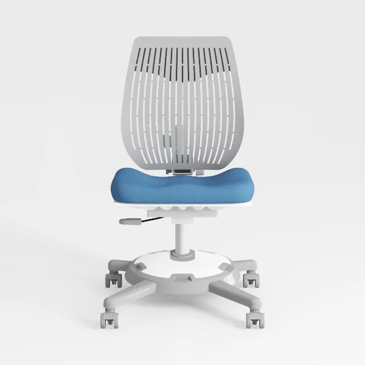 Modern Minimalist Blue Fabric Plastic Office Chair 3D Model