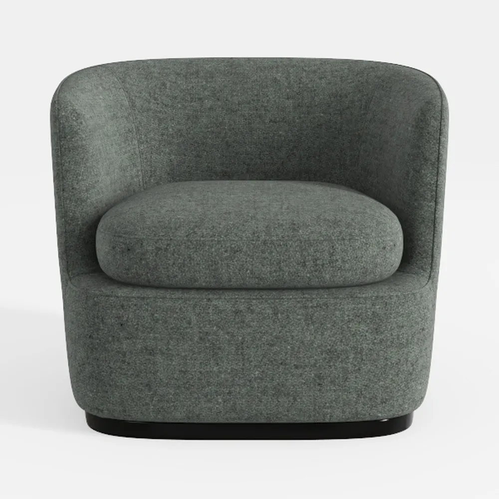 Upholstered Single Armchair,Round Living Room Sofa