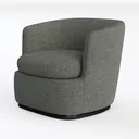 Upholstered Single Armchair,Round Living Room Sofa Left 45 Degree View