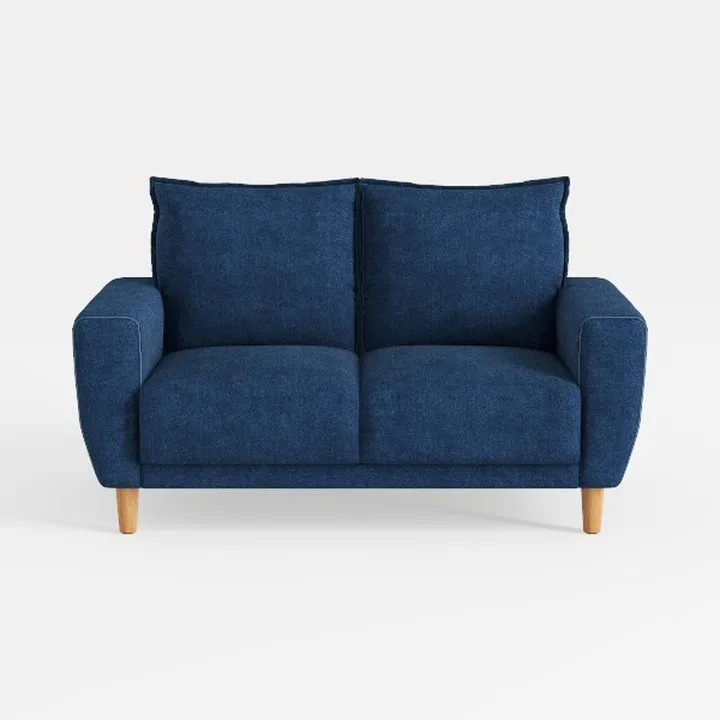 Ameli Velvet Living Room Loveseat in Blue