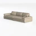 U-Shaped 6-Seater Sectional Sofa with 3 Ottomans Left 45 Degree View