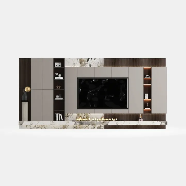 background wall with fireplace-Design on FIRE!