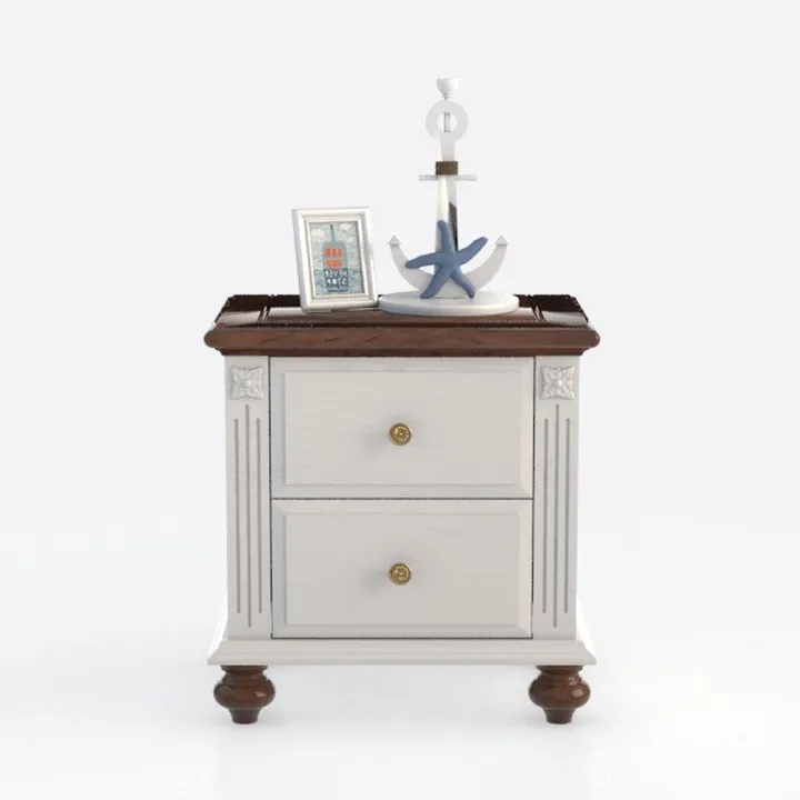 Farmhouse Nightstand with Charging Station