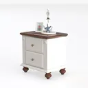 Farmhouse Nightstand with Charging Station Left 45 Degree View