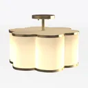 Modern Brass Fabric Flower Shape Ceiling Lamp 3D Model Right 45 Degree View
