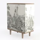 PHI VILLA Accent Cabinet with Doors - Antique Left 45 Degree View