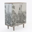 PHI VILLA Accent Cabinet with Doors - Antique Right 45 Degree View