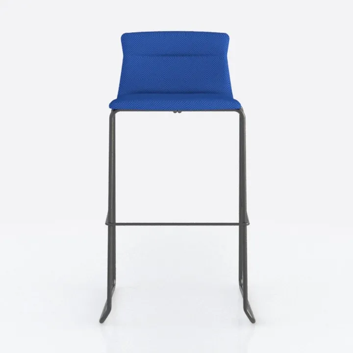 Modern Blue Fabric Metal Frame Bar Stool 3D Model