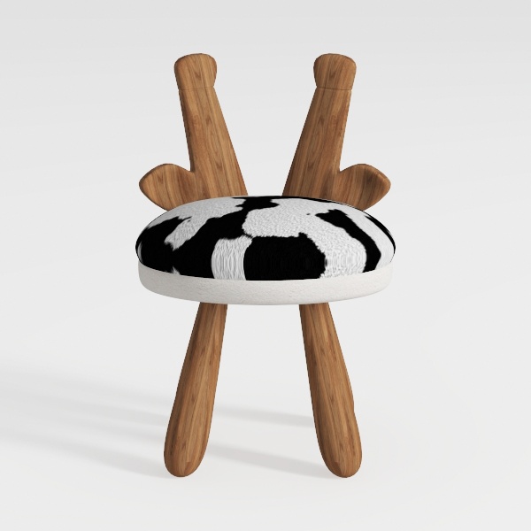 Buttercup White and Black Polyester Storage Stool