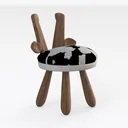 Buttercup White and Black Polyester Storage Stool Right 45 Degree View